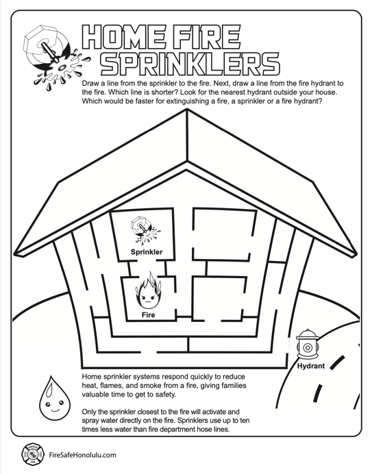 Home Fire Sprinklers worksheet